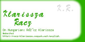 klarissza racz business card